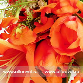 искусственные цветы тюльпаны-лилии цвета оранжевый 2