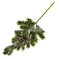 искусственные цветы ветка елочки с шишкой и блестками цвета серебряный 67