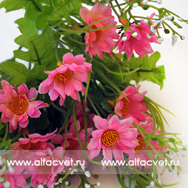 искусственные цветы букет ромашек с добавкой кашка цвета розовый 5