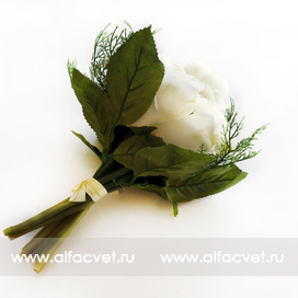 искусственные цветы букет роз с добавкой цвета белый 6